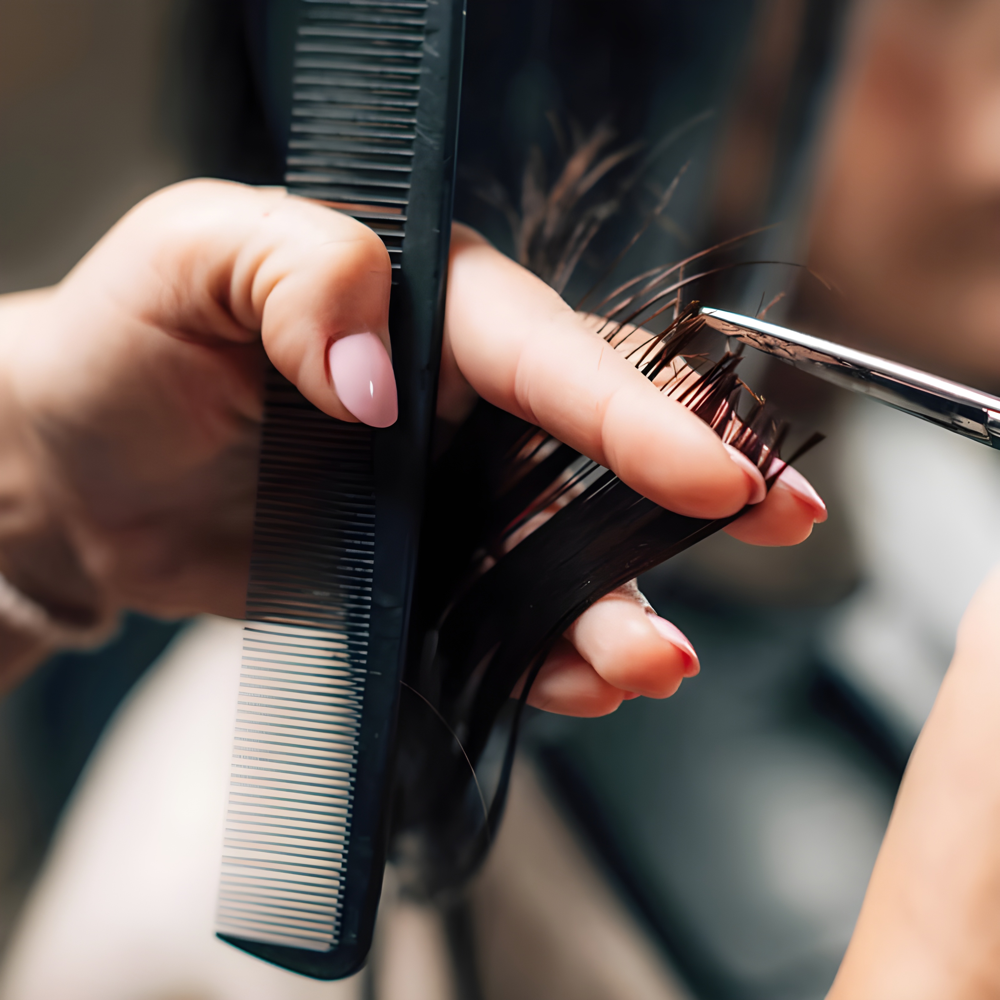 Precision hair styling at Top Design Salon